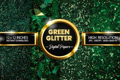 Green Glitter Digital Papers - 04 Variations Product Image 2