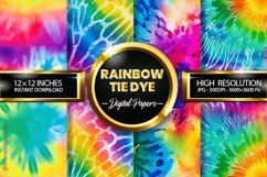 Rainbow Tie Dye Digital Papers - 04 Variations Product Image 1