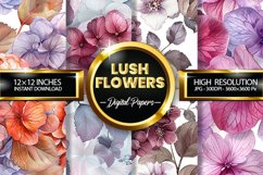Lush Flowers Digital Papers - 04 Variations Product Image 1