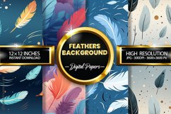 Feather Background Digital Papers - 04 Variations Product Image 1