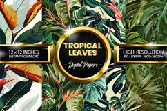 Tropical Leaves Digital Papers - 04 Variations Product Image 1