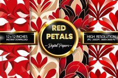 Red Petals Digital Papers - 04 Variations Product Image 1