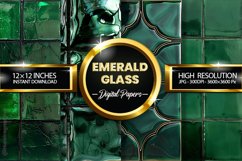 Emerald Glass Digital Papers - 04 variations Product Image 1