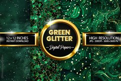 Green Glitter Digital Papers - 04 Variations Product Image 1
