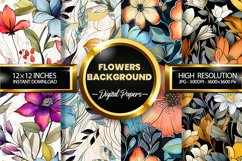 Flowers Background Digital Papers - 04 variations Product Image 1
