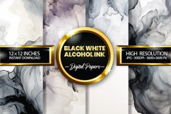 Black White Alcohol Ink Digital Papers - 04 Variations Product Image 1