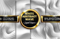 White Abstract Wave Digital Papers - 04 Variations Product Image 1