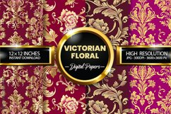 Victorian Floral Digital Papers - 04 Variations Product Image 1