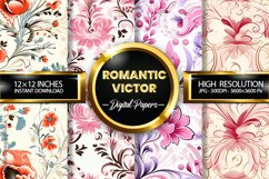 Romantic Victor Digital Papers - 04 Variations Product Image 1