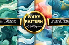 Wavy Pattern Digital Papers - 04 Variations Product Image 1
