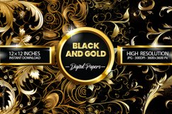 Black and Gold Digital Papers - 04 Variations Product Image 1