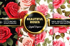 Beautiful Roses Digital Papers - 04 Variations Product Image 1