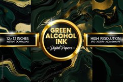 Green Alcohol Ink Digital Papers - 04 Variations Product Image 1