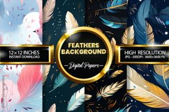 Feather Background Digital Papers - 04 Variations Product Image 1