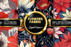 Flowers Fabric Digital Papers - 04 Variations Product Image 1