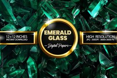 Emerald Glass Digital Papers - 03 variations Product Image 1