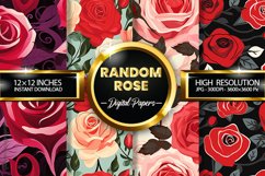 Random Rose Digital Papers - 04 Variations Product Image 1