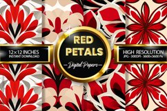 Red Petals Digital Papers - 04 Variations Product Image 1