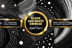 Black and White Swirled Digital Papers - 04 Variations Product Image 1