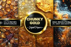 Chunky Gold Digital Papers - 04 Variations Product Image 1
