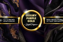 Luxury Purple Gold Digital Papers - 03 Variations Product Image 1