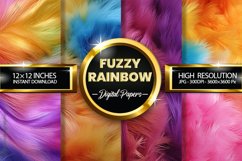 Fuzzy Rainbow Digital Papers - 04 variations Product Image 1