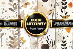 Boho Butterfly Digital Papers - 04 Variations Product Image 1