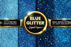 Blue Glitter Digital Papers - 04 Variations Product Image 2