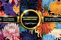 Multidimensional Shading Flower Digital Paper - 03 Variation Product Image 2