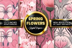 Spring Flowers Digital Papers - 04 Variations Product Image 1