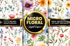 Micro Floral Digital Papers - 03 Variations Product Image 1