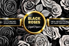 Black Roses Digital Papers - 04 Variations Product Image 1