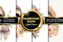 Shabbychic Sloth Digital Papers - 04 Variations Product Image 2