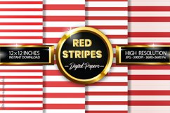 Red Stripes Digital Papers - 04 Variations Product Image 1