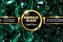 Emerald Glass Digital Papers - 03 variations Product Image 2