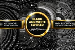 Black and White Swirled Digital Papers - 04 Variations Product Image 1
