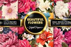 Beautiful Flowers Digital Papers - 04 Variations Product Image 1