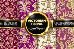 Victorian Floral Digital Papers - 04 Variations Product Image 1