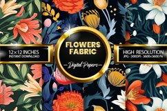 Flowers Fabric Digital Papers - 04 Variations Product Image 1
