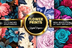 Flower Prints Digital Papers - 04 Variations Product Image 1