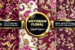 Victorian Floral Digital Papers - 04 Variations Product Image 1