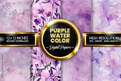 Purple Watercolor Digital Papers - 04 Variations Product Image 2