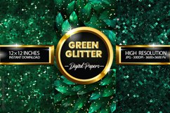 Green Glitter Digital Papers - 03 Variations Product Image 2