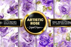 Artistic Rose Digital Papers - 04 Varitions Product Image 1