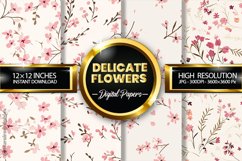Delicate Flowers Digital Papers - 04 Variations Product Image 1