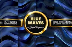 Blue Waves Digital Papers - 04 Variations Product Image 1