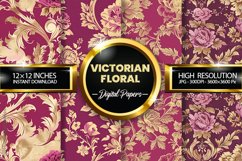 Victorian Floral Digital Papers - 04 Variations Product Image 1