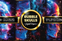 Bubble Skulls Digital Papers - 04 Variations Product Image 2