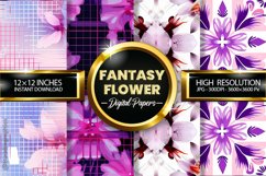 Fantasy Flower Digital Papers - 04 variations Product Image 1