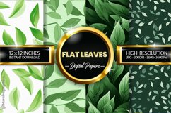 Flat Leaves Digital Papers - 04 variations Product Image 1